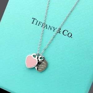 Tiffany & Co. Silver Necklace with Pink Heart Charm